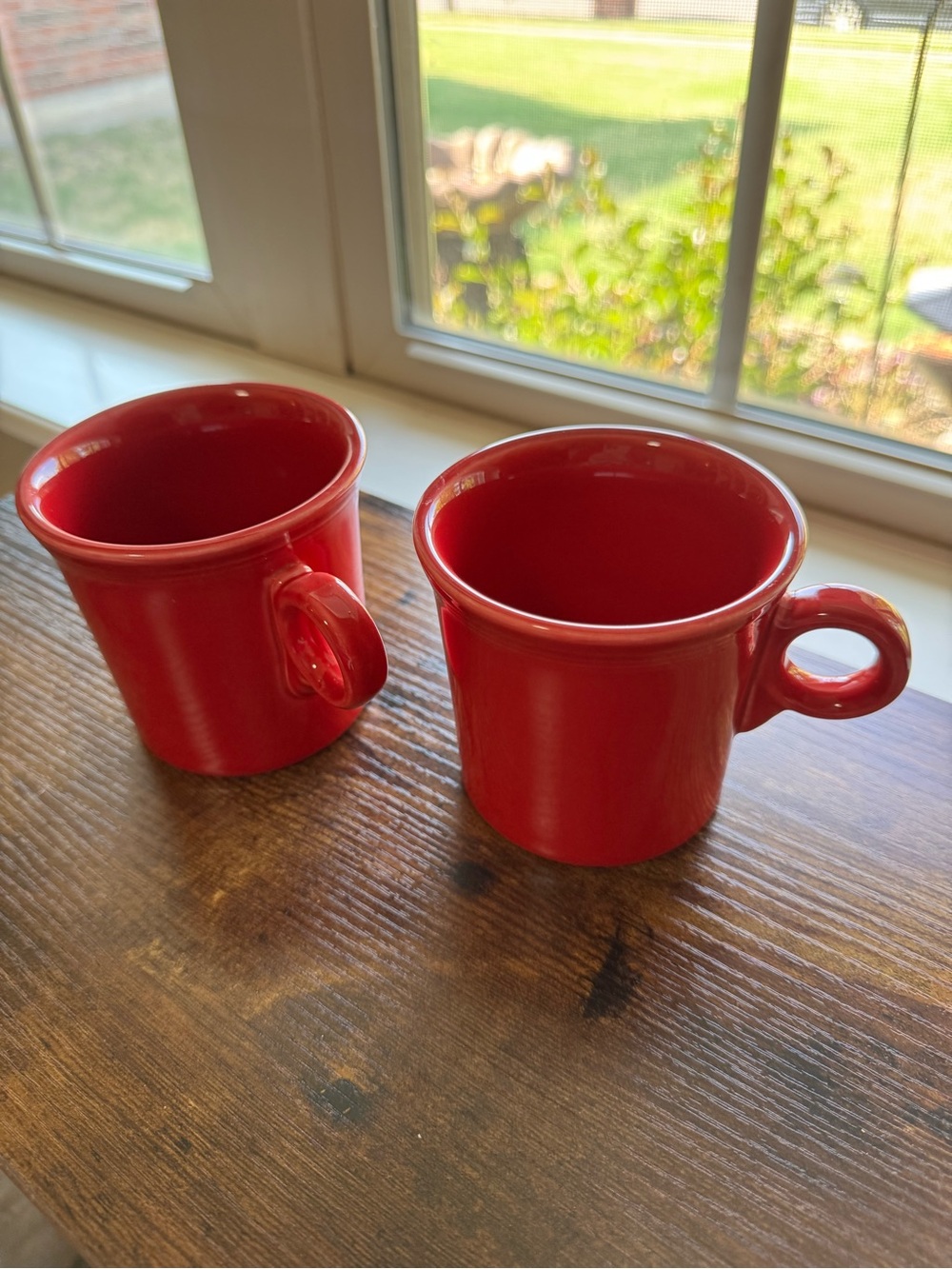 Fiesta Scarlet Red Ring Handle Mugs - Set of 2 (HLC USA)